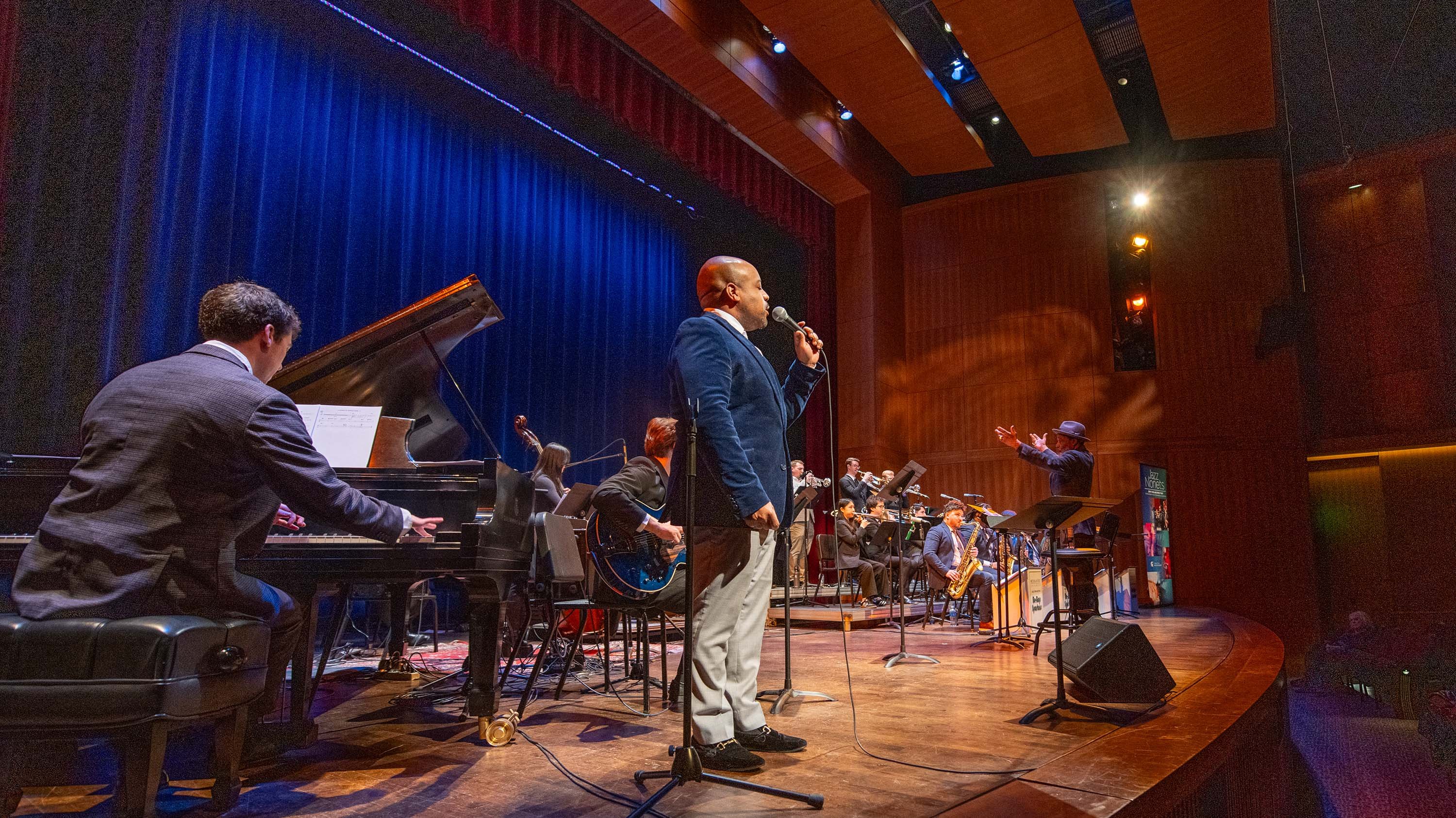 Ashton Moore singing at Jazz, Spirituals, Prayer and Protest concert