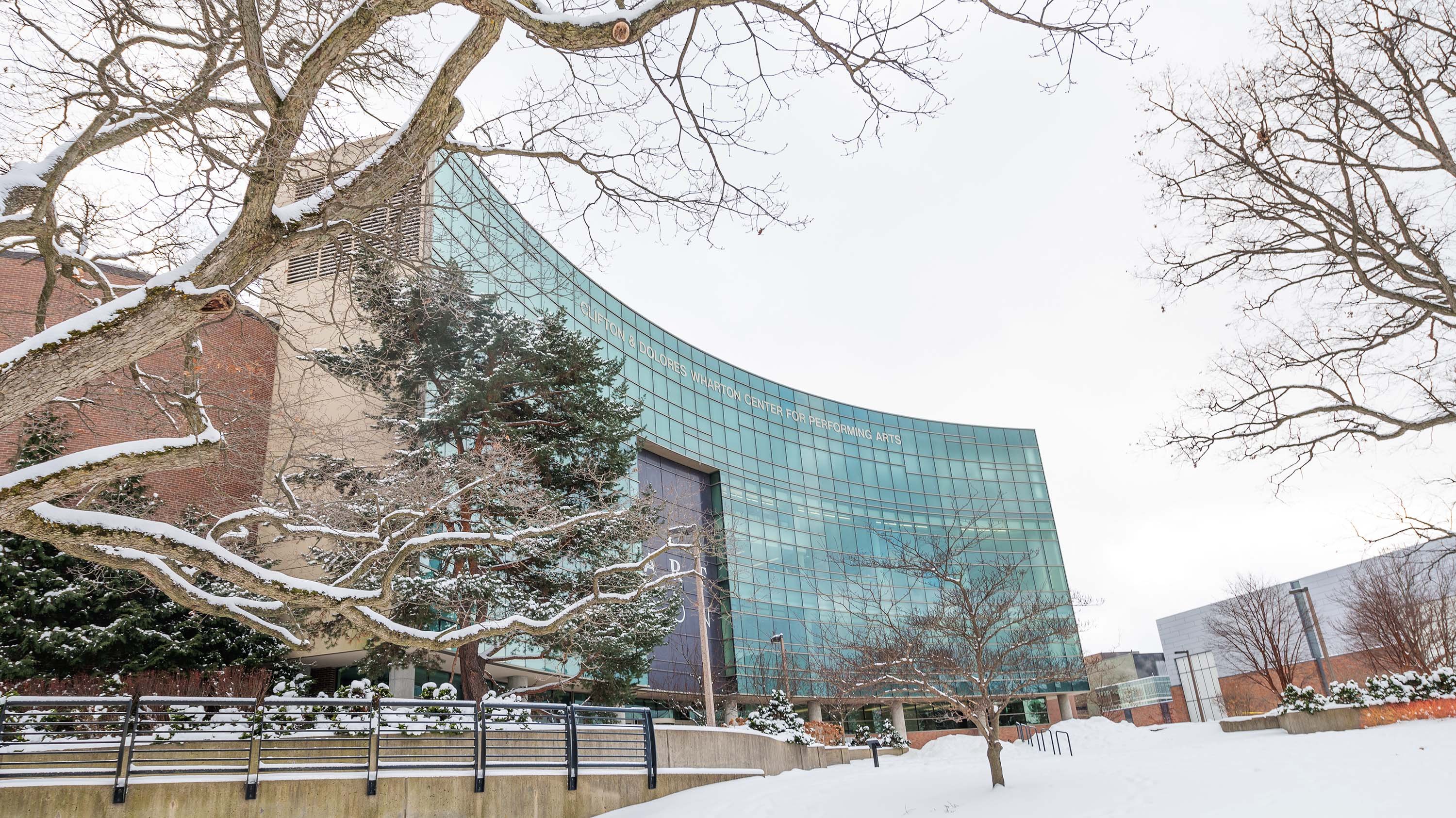 Wharton Center for Performing Arts in winter