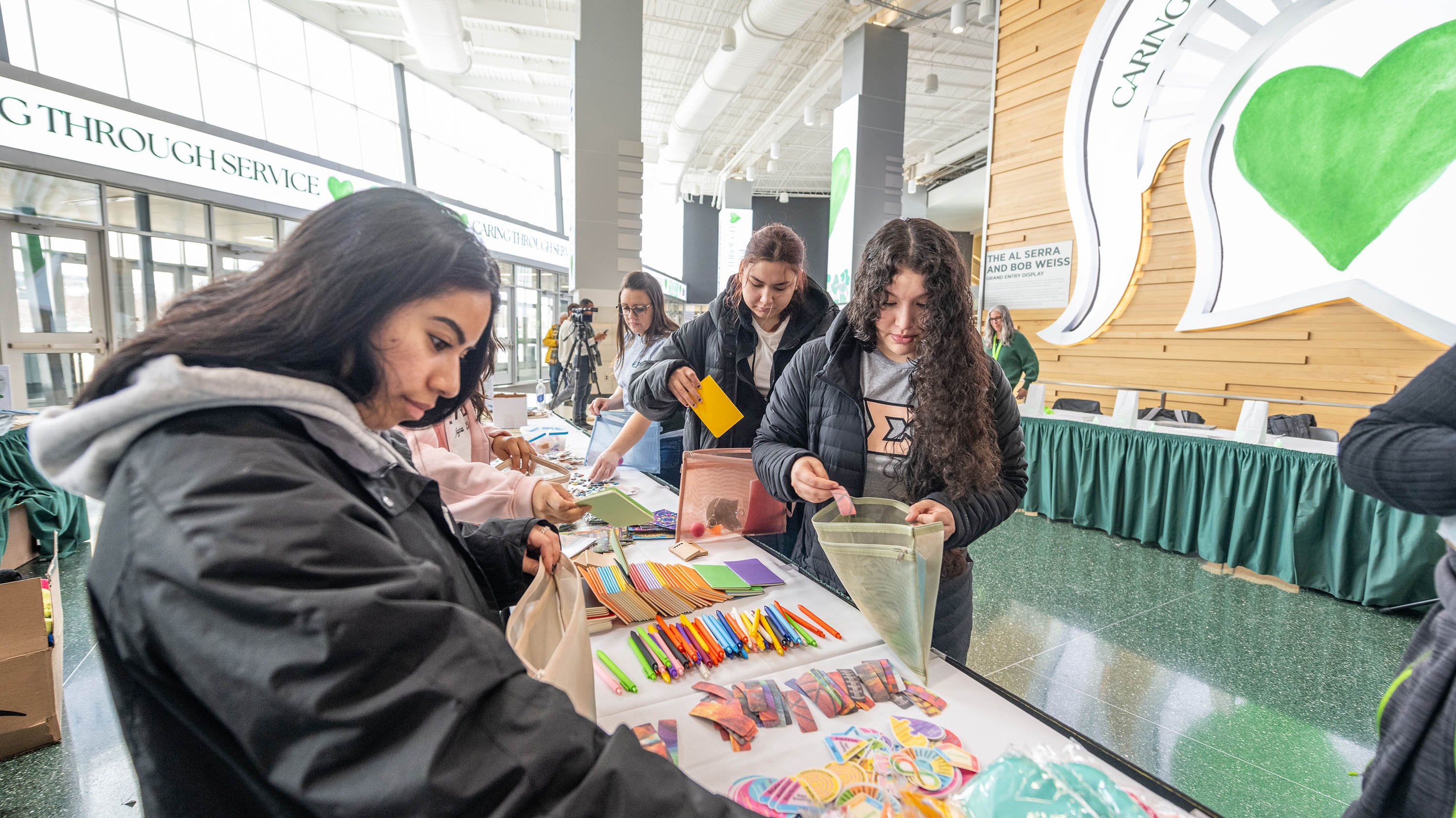 Students making wellness kits