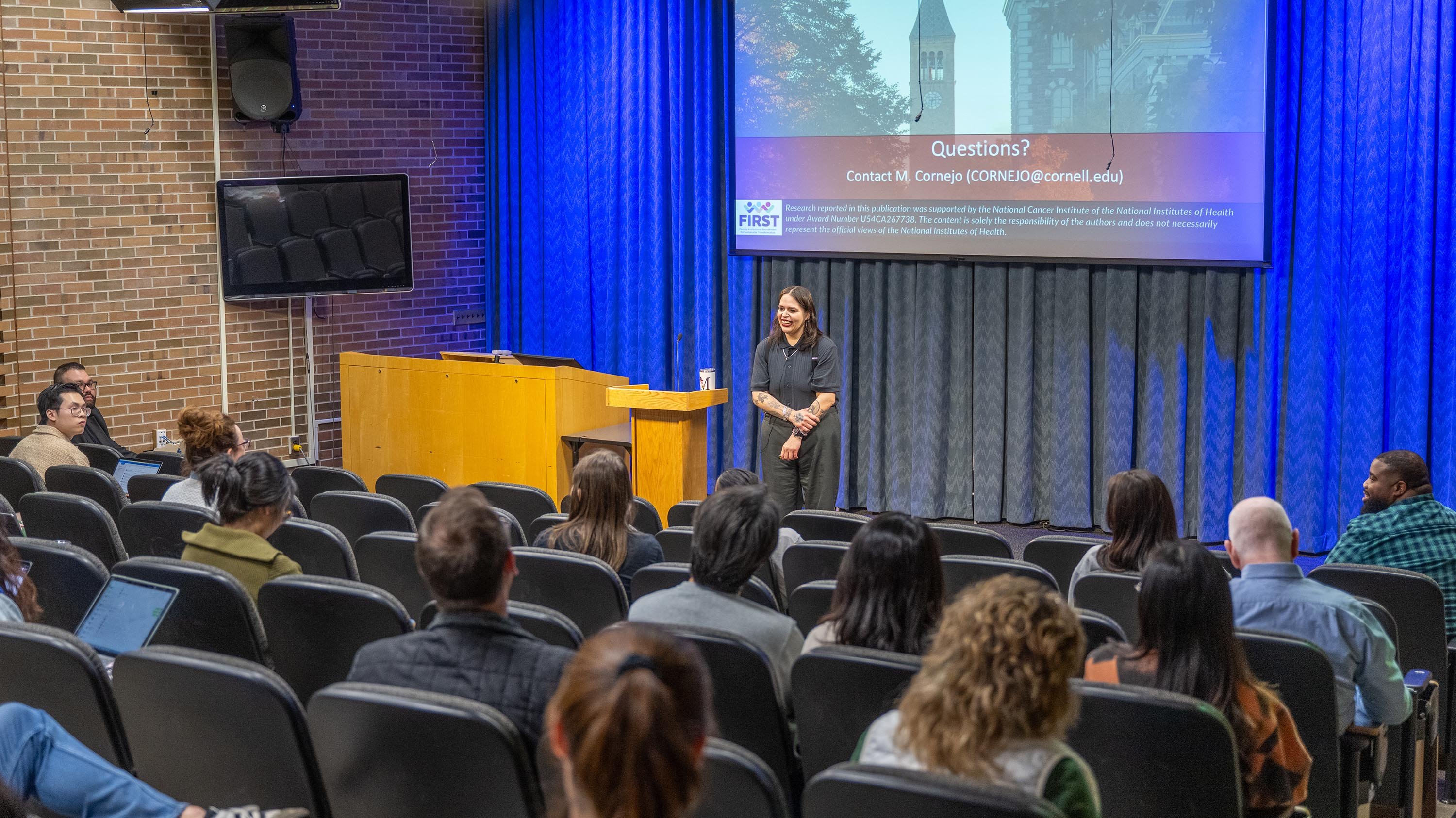 Person giving a lecture