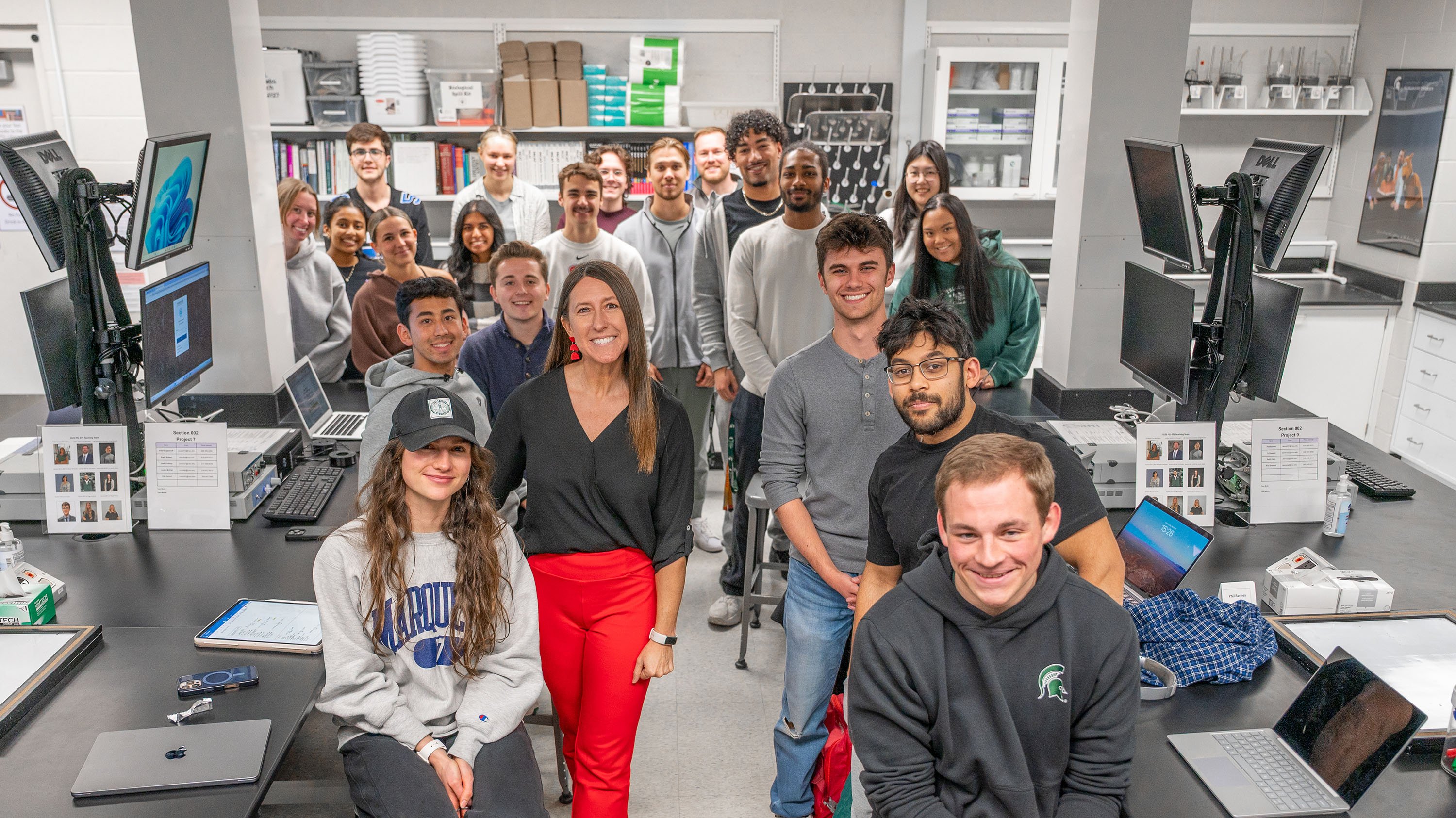 Erica Wehrwein with students