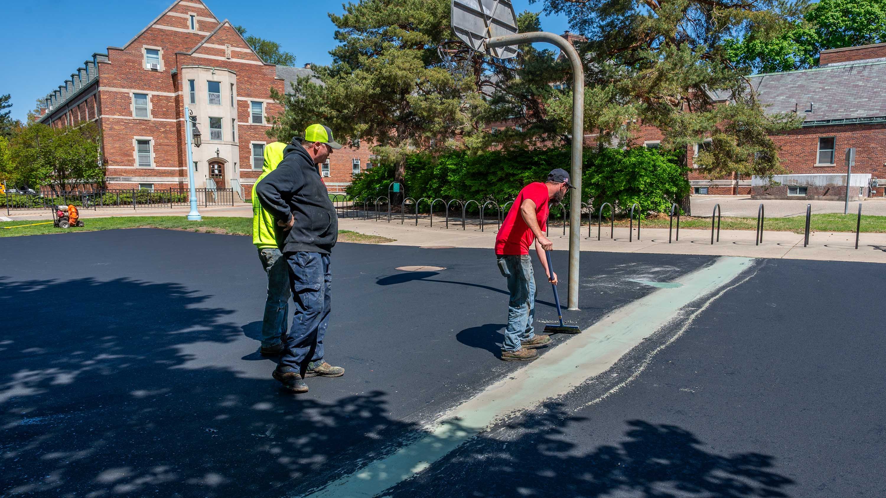 IPF repaving basketball court