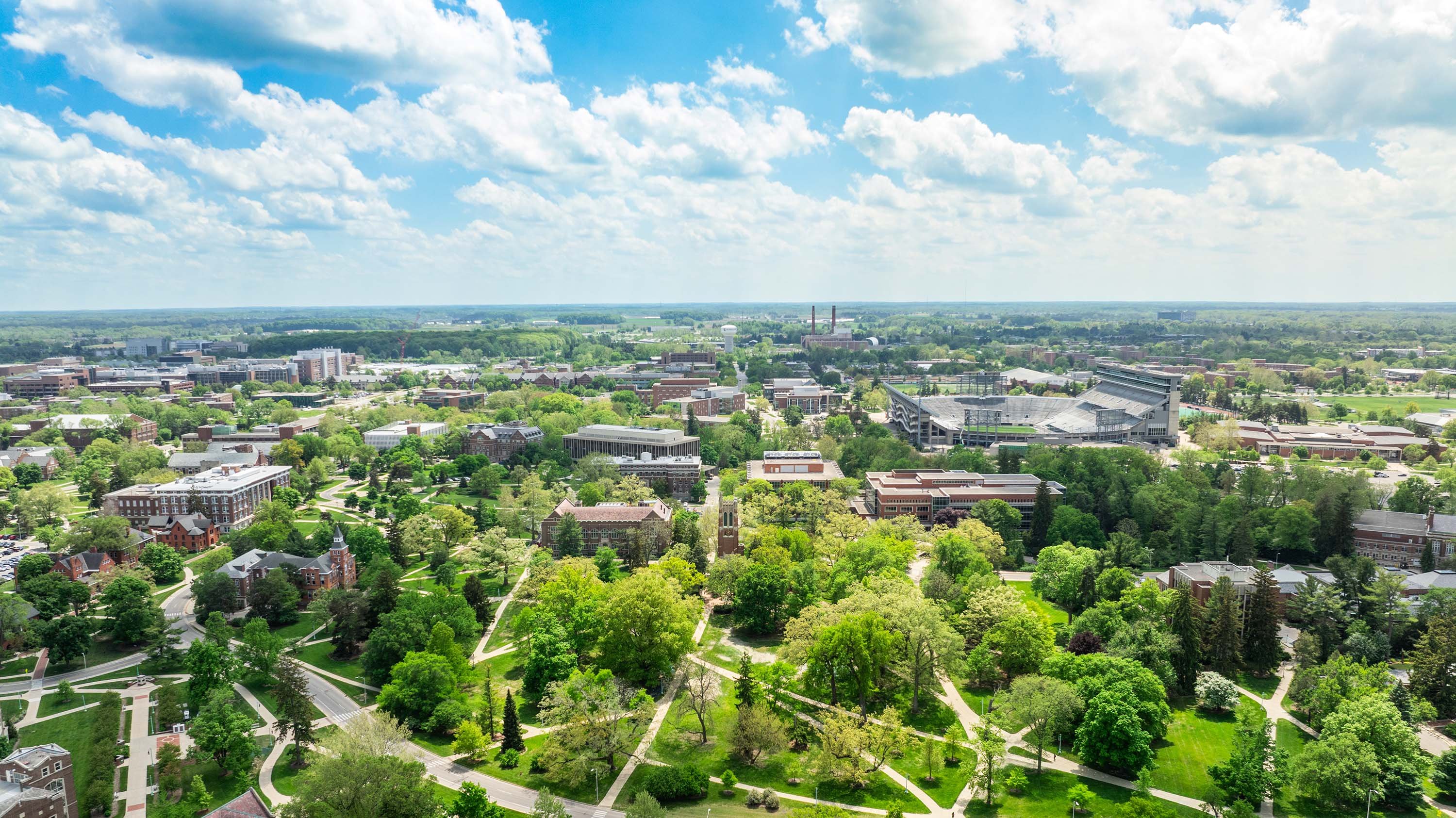 Aerial view of campus