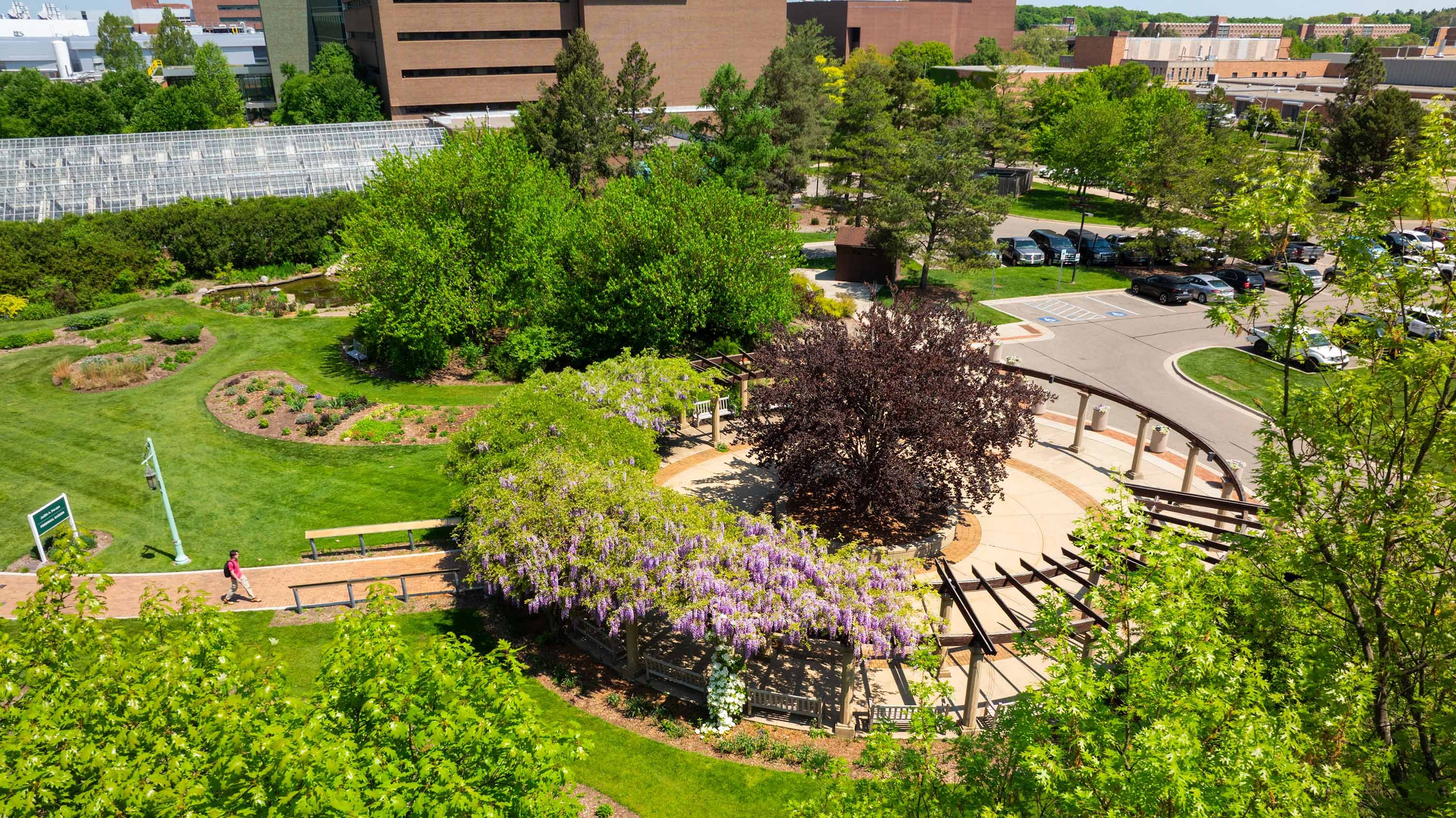 Aerial view of MSU Horticulture Gardens