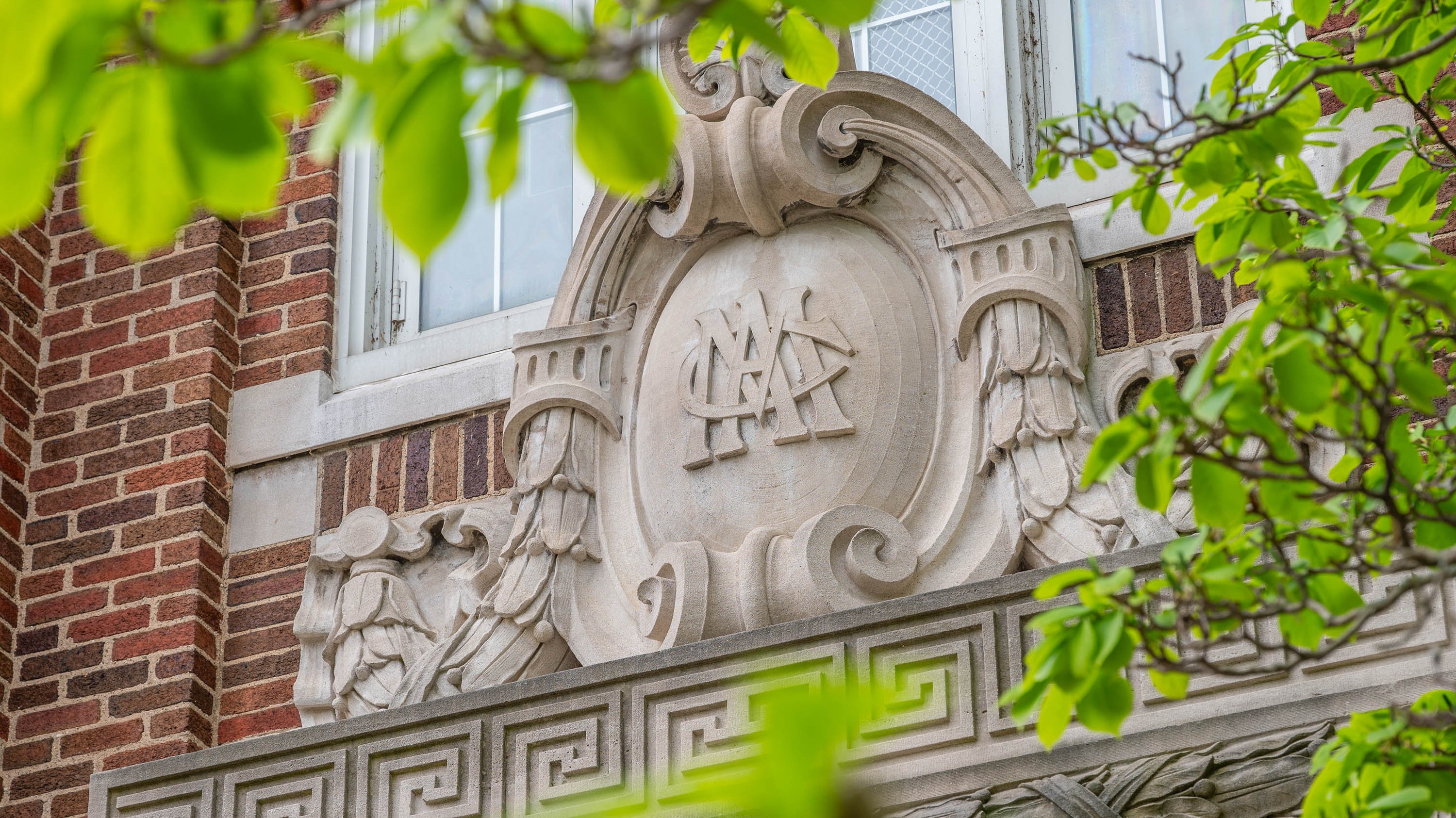MAC crest above entrance to IM Circle