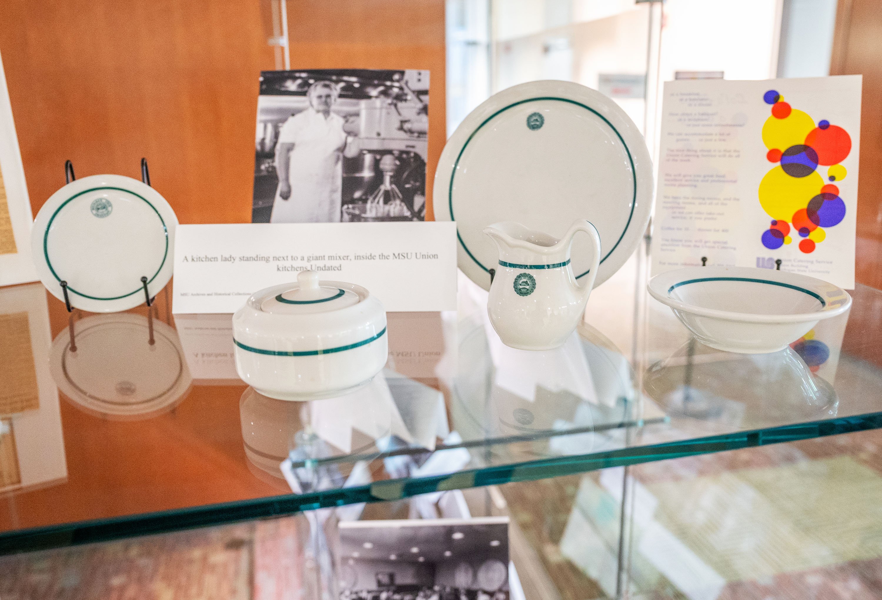 Antique cups at MSU Union