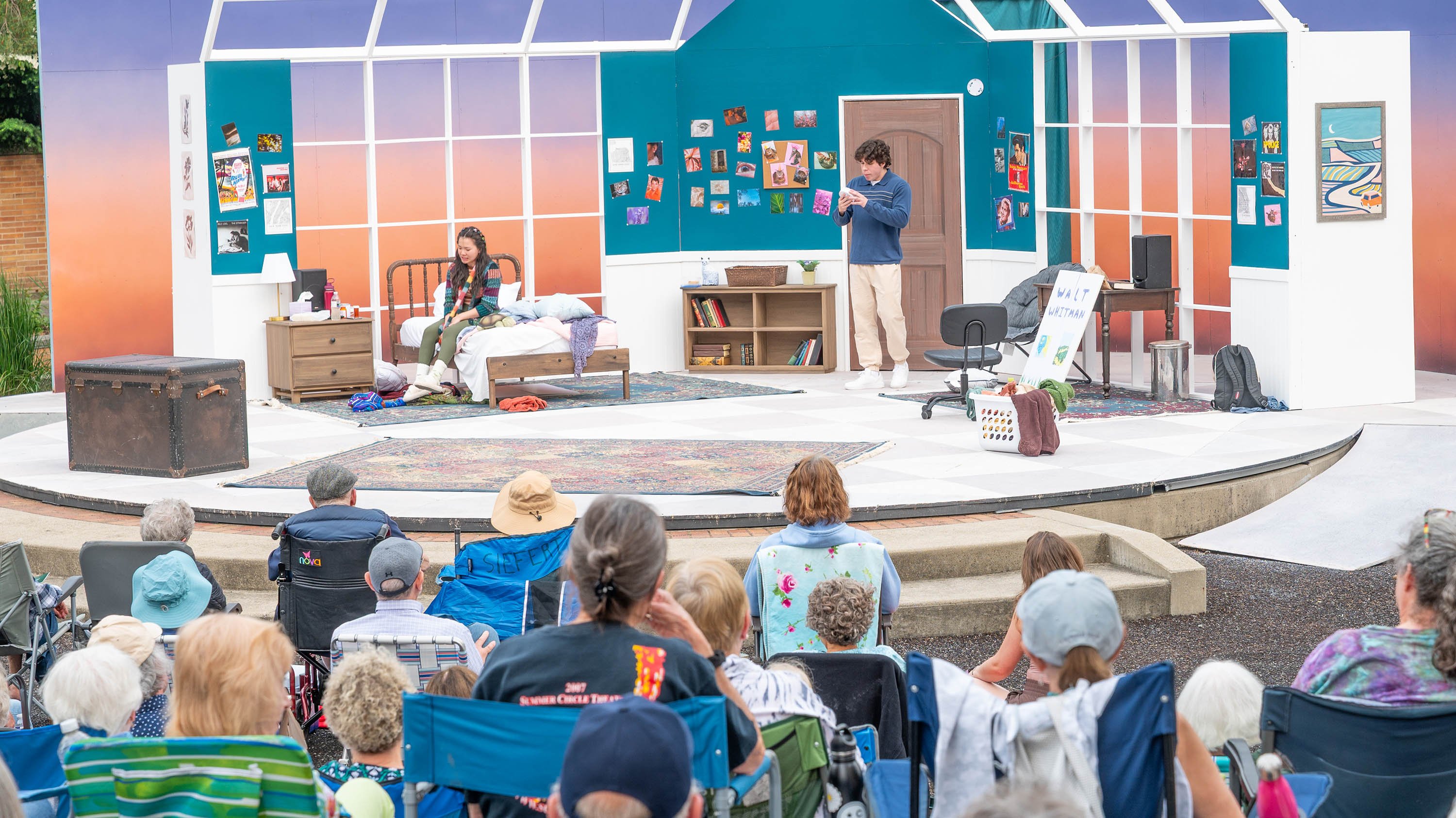 Actors onstage in the Summer Circle Theatre production of 'I and you'