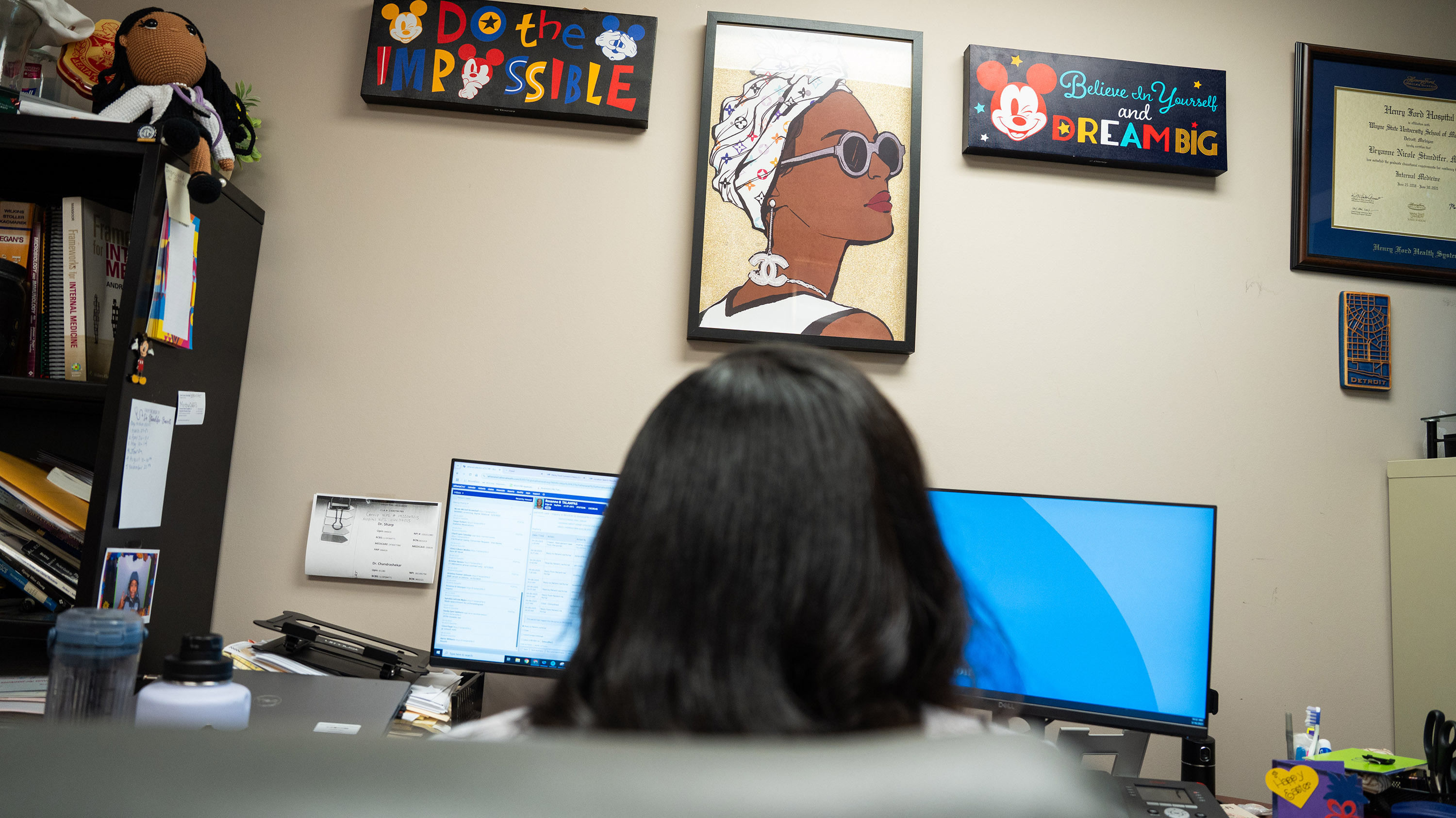 Bryanne Standifer-Barrett working at her computer