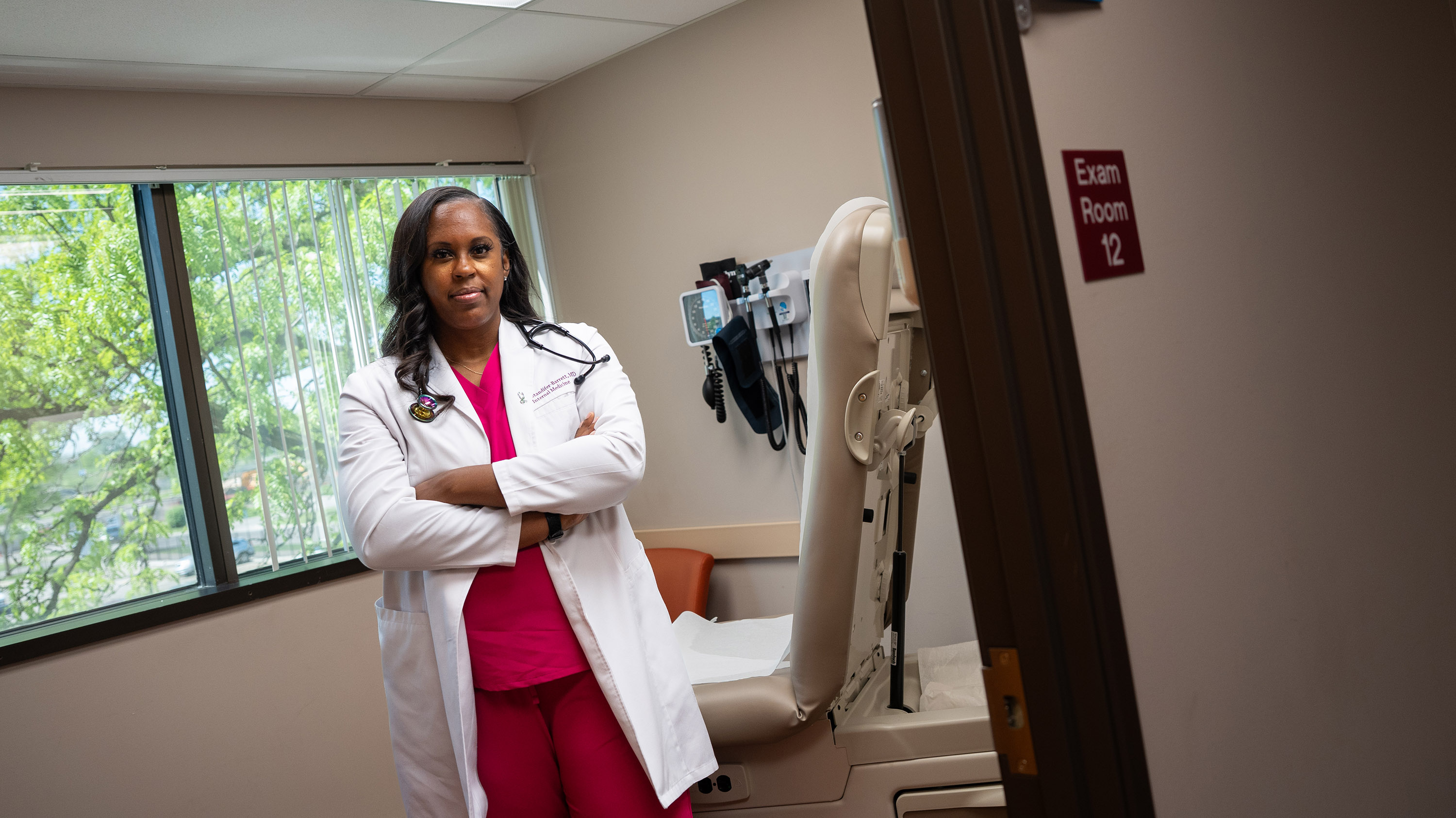 Bryanne Standifer-Barrett standing in an exam room