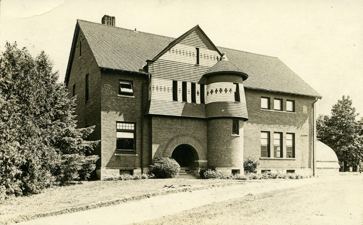 A black and white image of Eustace Hall from the 1880s