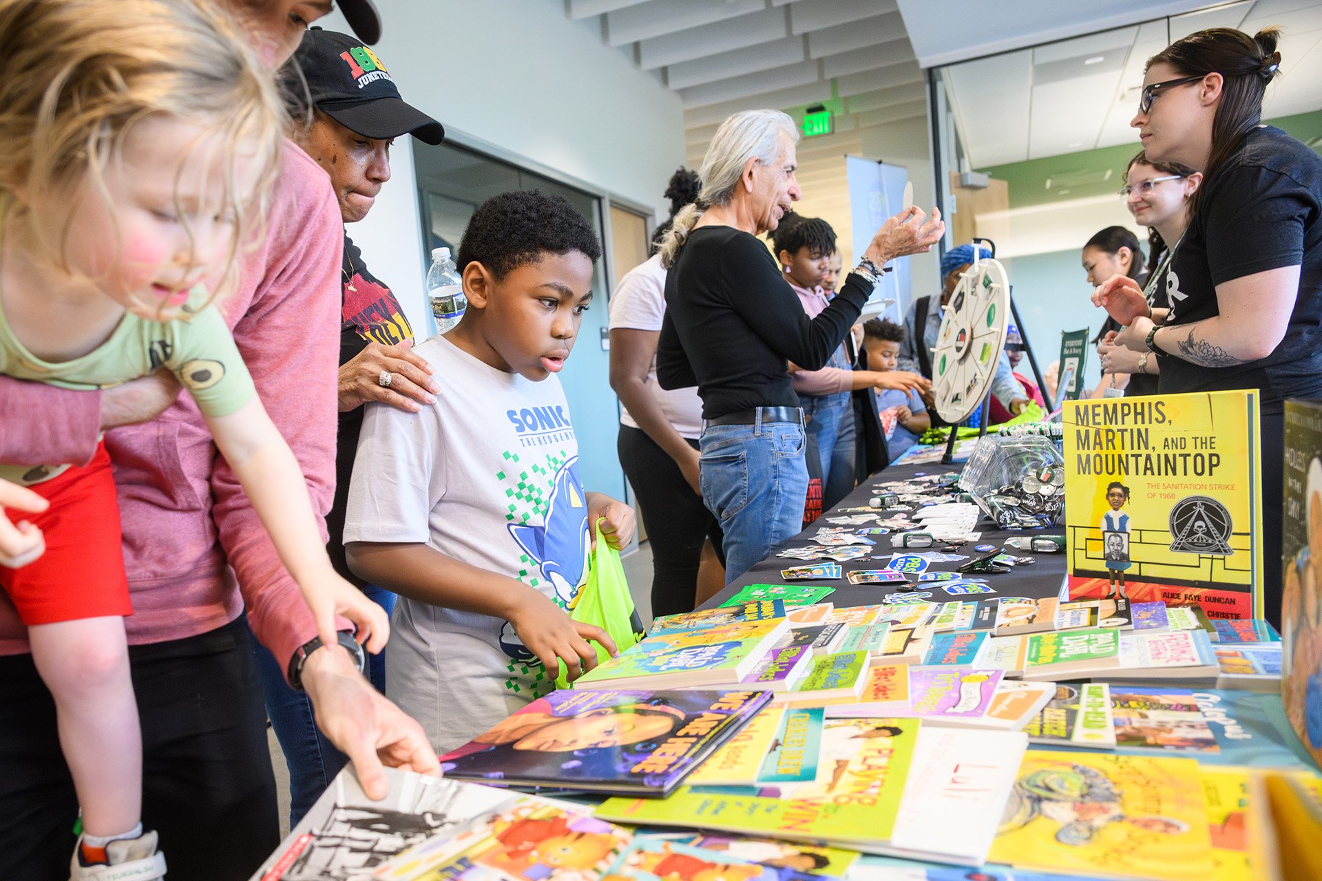 Visitors at the MSU Juneteenth Celebration WKAR table