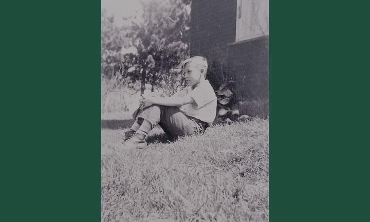 old black and white picture of a little boy