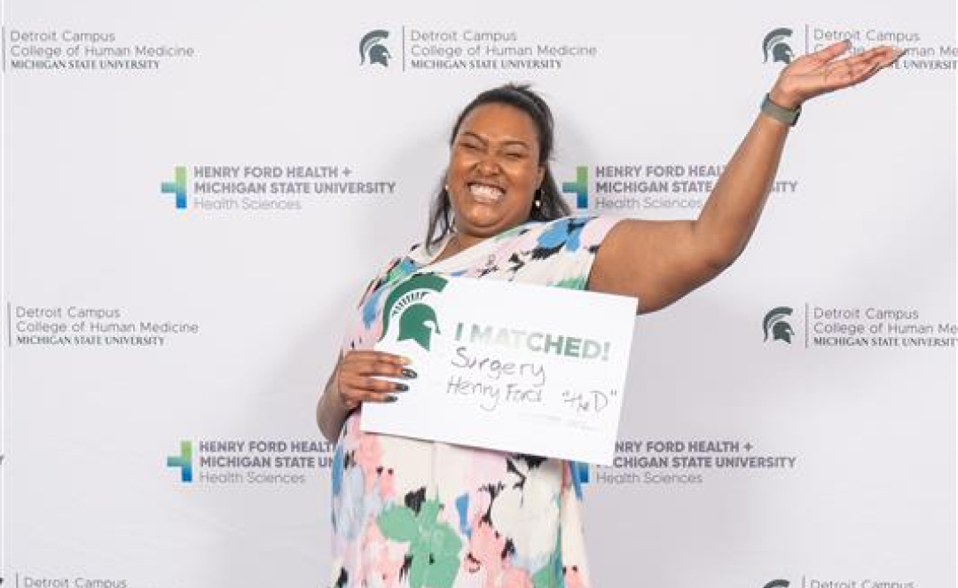 Sherrita McClain-Gierach, matched in general surgery at Henry Ford Hospital. Photo credit: Henry Ford Health, Everett Cislo  
