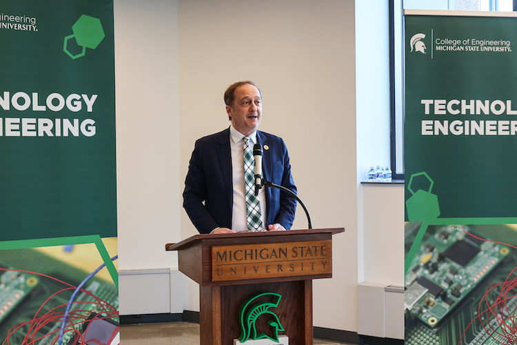 John Papapolymerou, interim dean of the MSU College of Engineering. Credit Kendra Horvath.