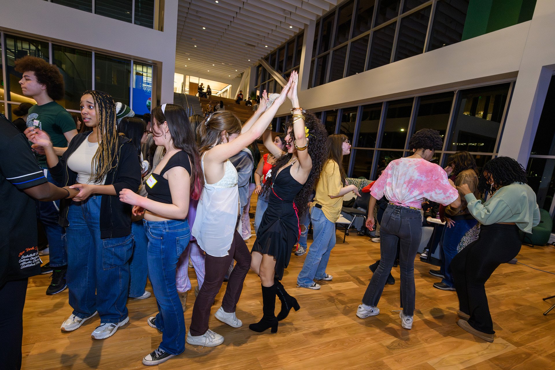 students dancing