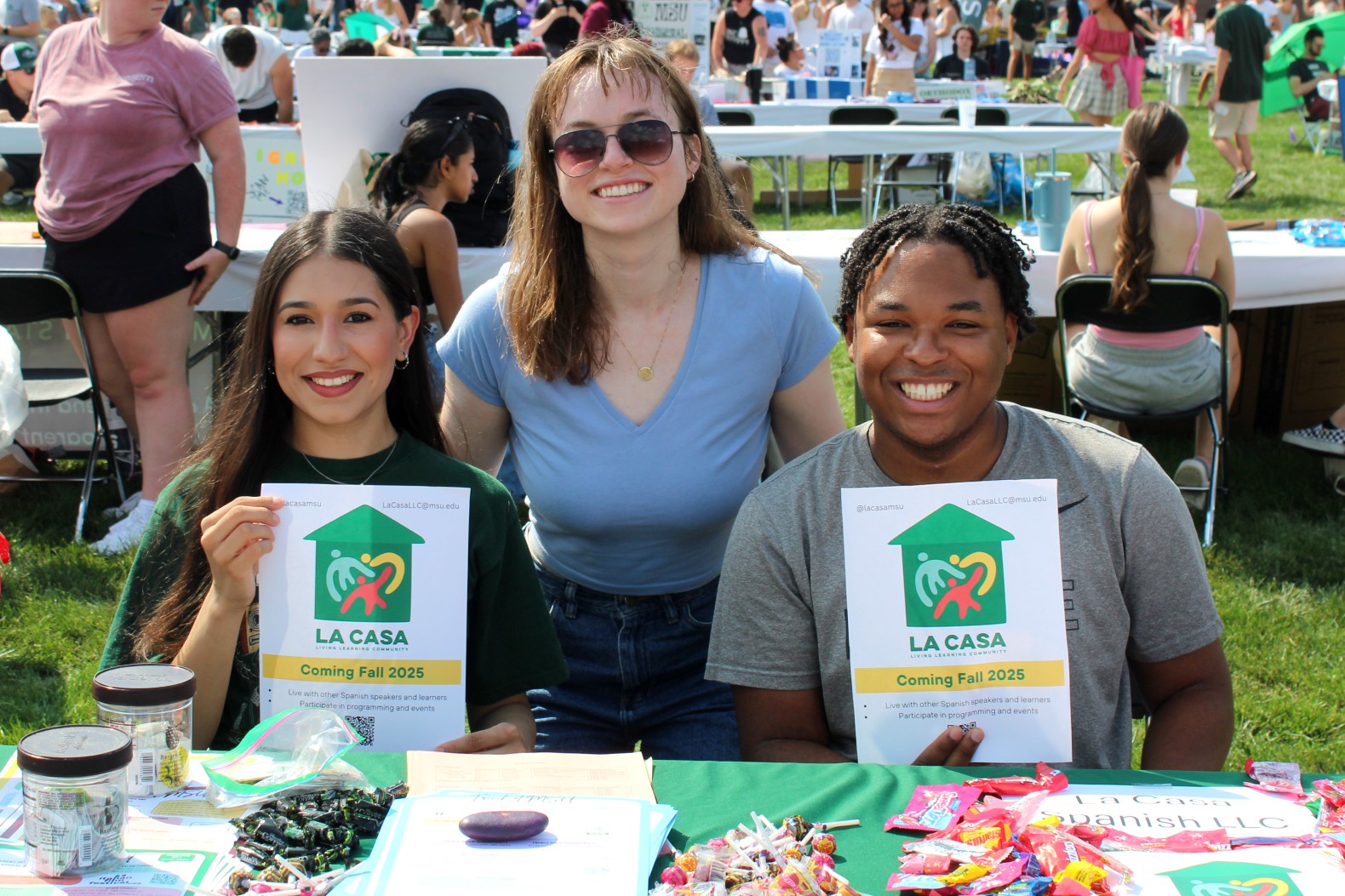 Karissa Zárate, Abby Cooper, and Korey Deans, at the Fall 2024 Sparticipation event
