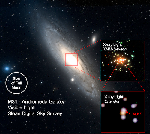 A diagram showing the Andromeda galaxy