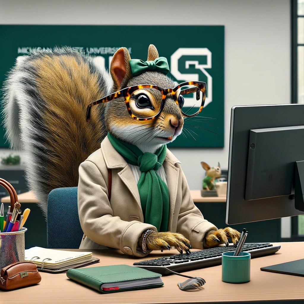 Addy Acorn, InsideMSU's staff squirrel