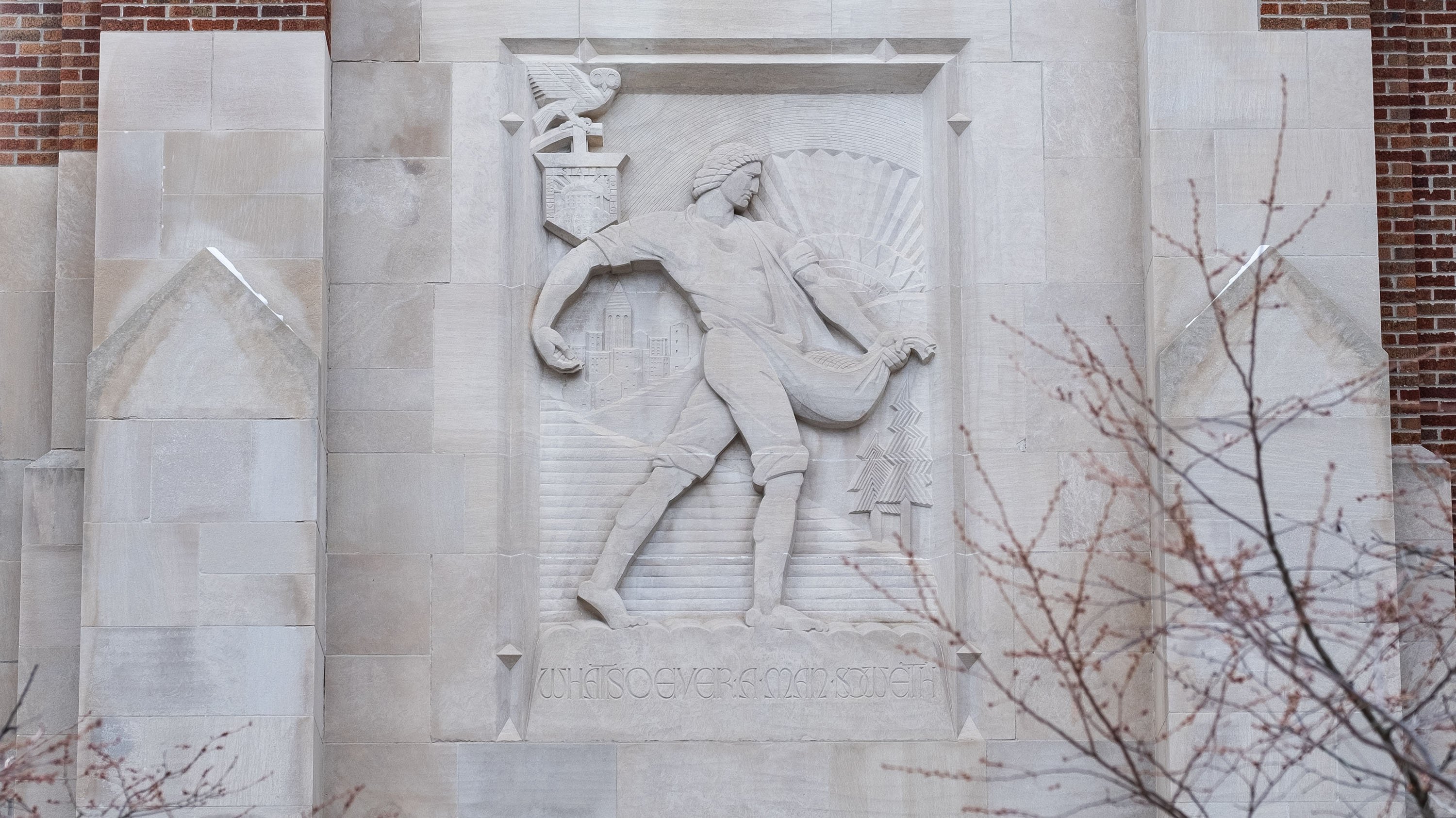 A plaque on Beaumont Tower
