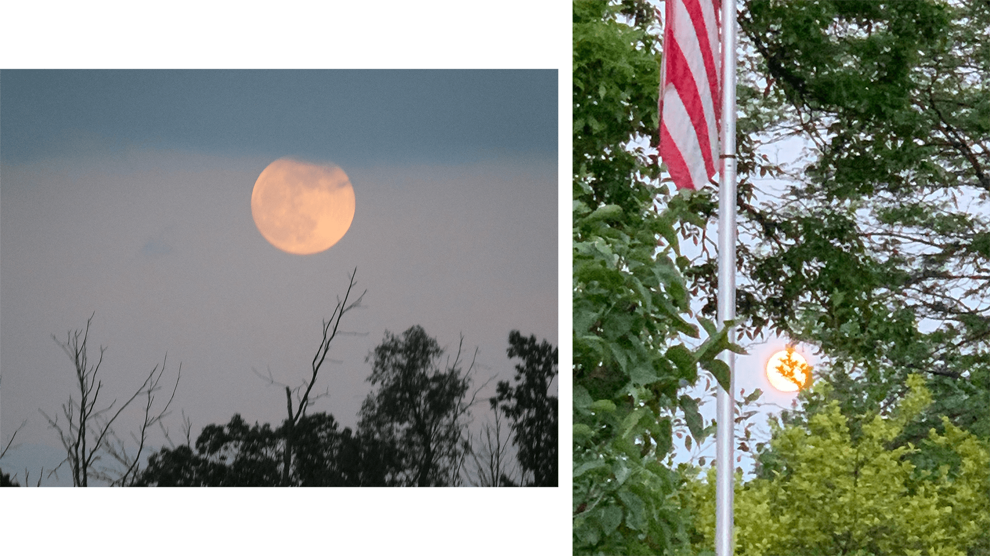 Two images of the moon