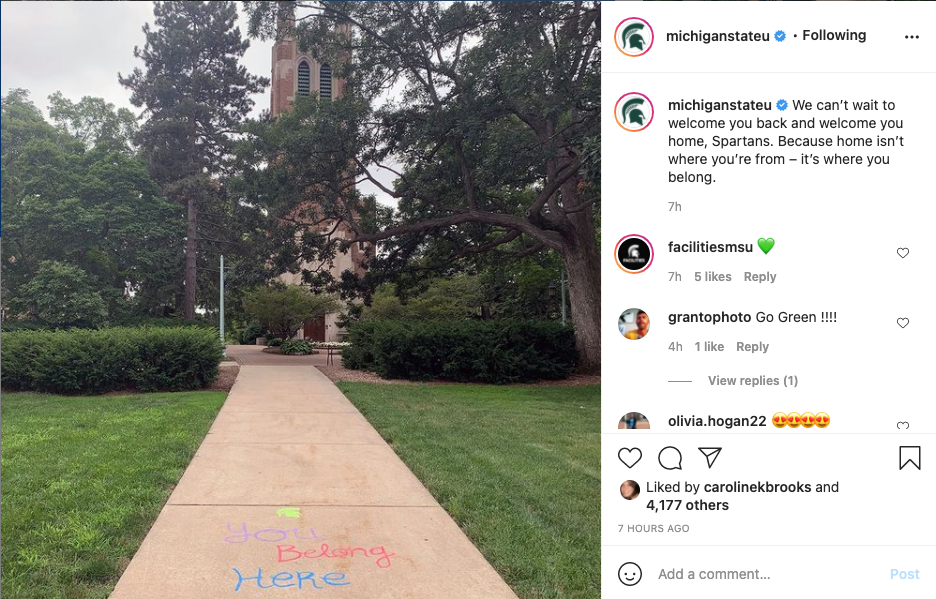 We can’t wait to welcome you back and welcome you home, Spartans. Because home isn’t where you’re from – it’s where you belong.