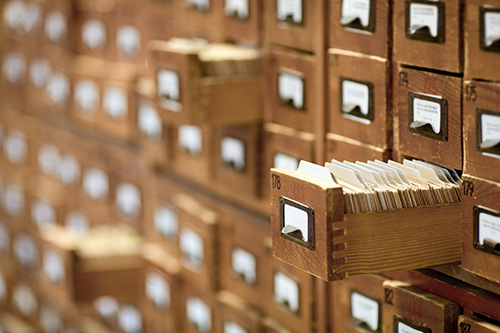 MSU Libraries card catalog