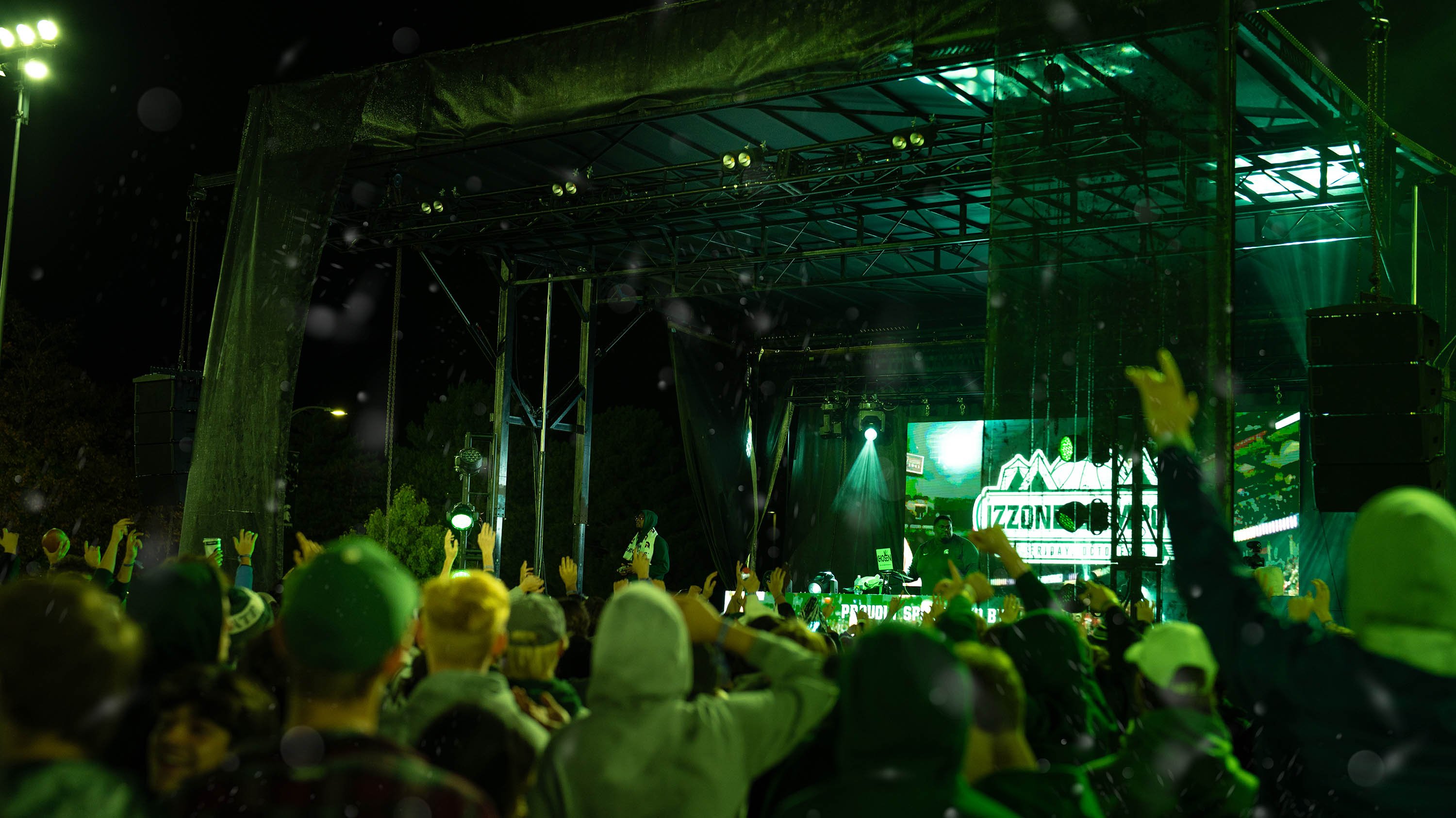 Audience and stage at Izzone campout
