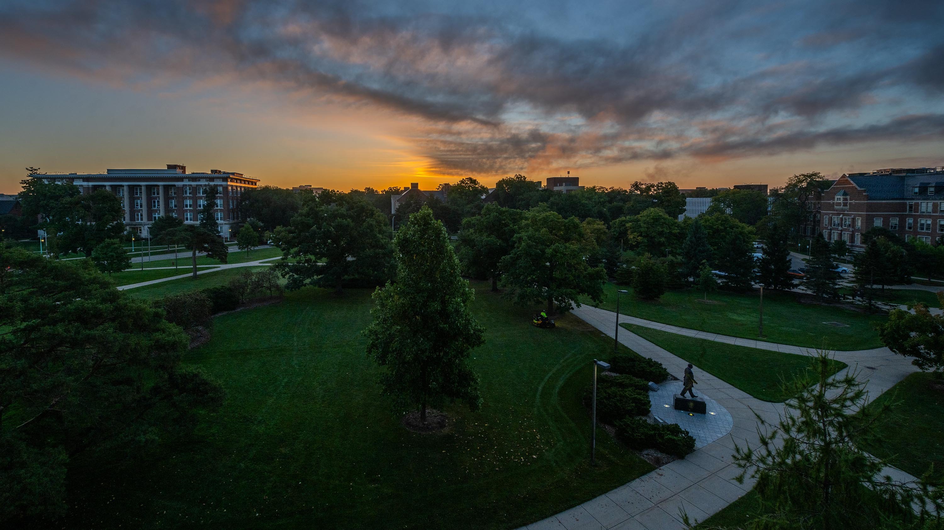 Sunrise over campus