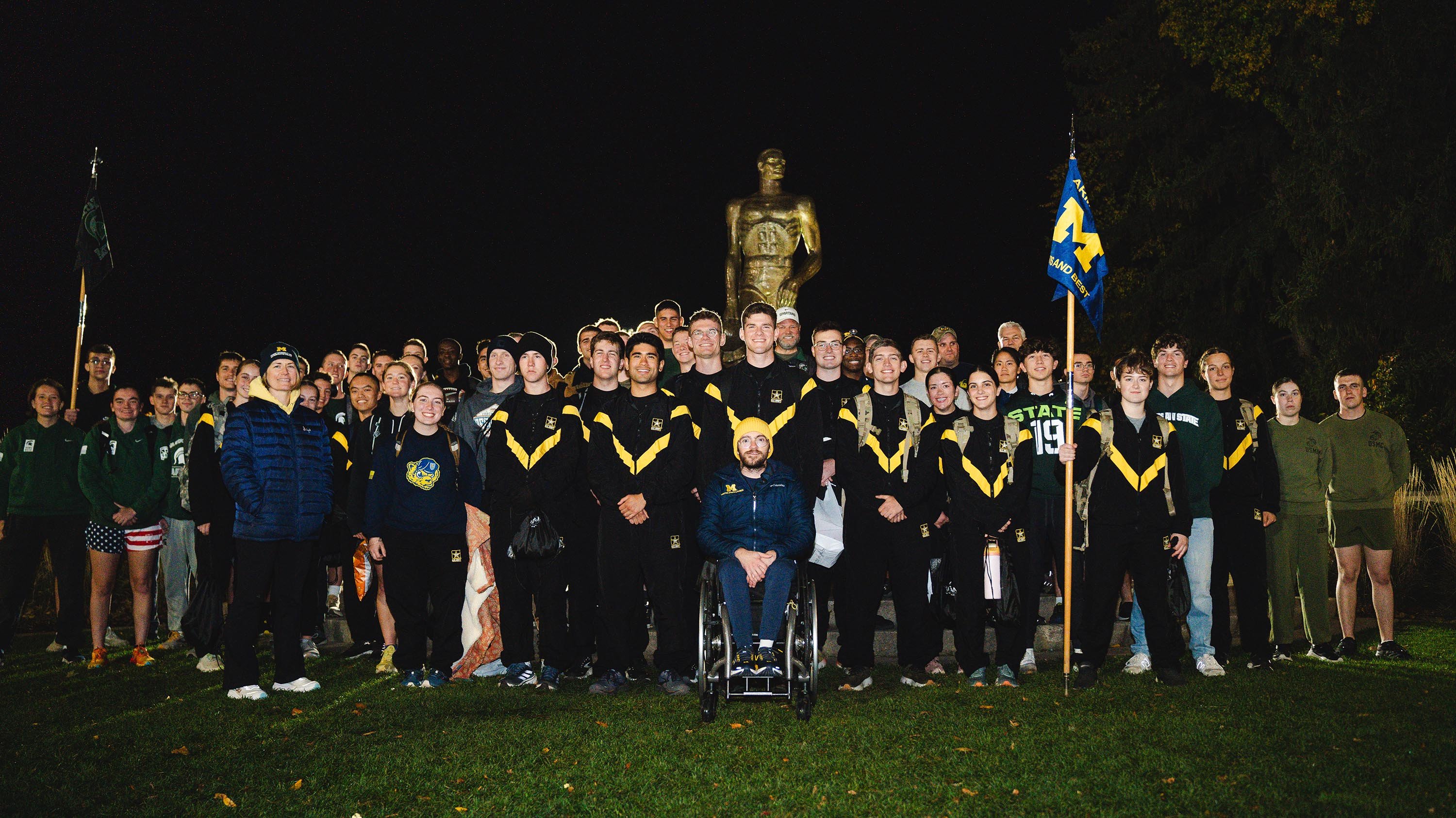 Participants of Alex's Great State Race in front of The Spartan