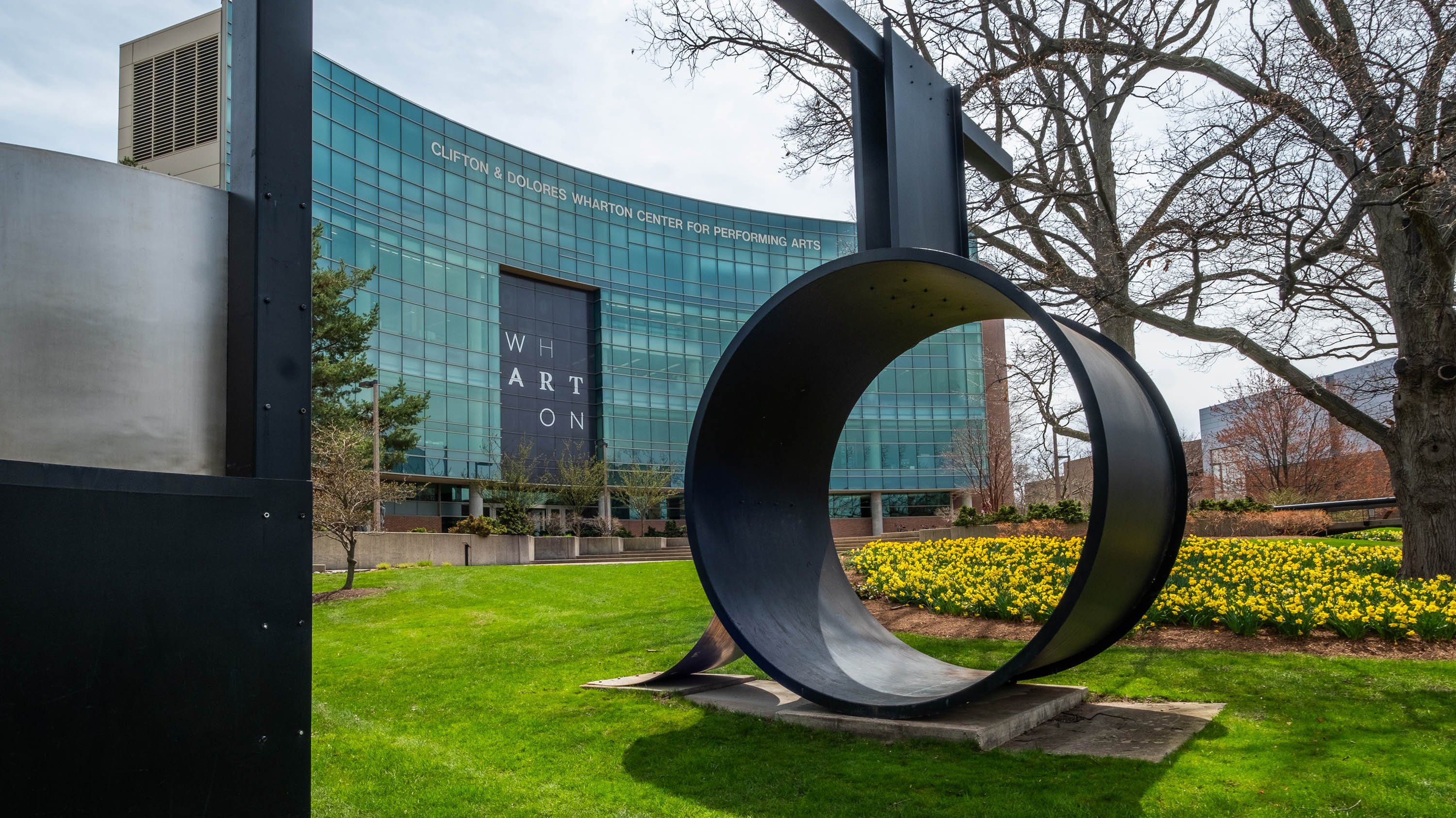 Sculpture in front of Wharton Center