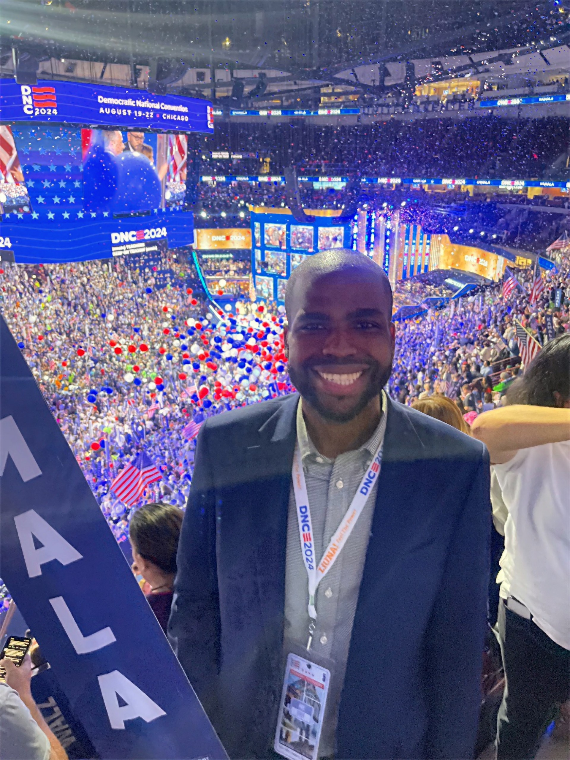 Calvin Wilborn poses at the national democratic convention