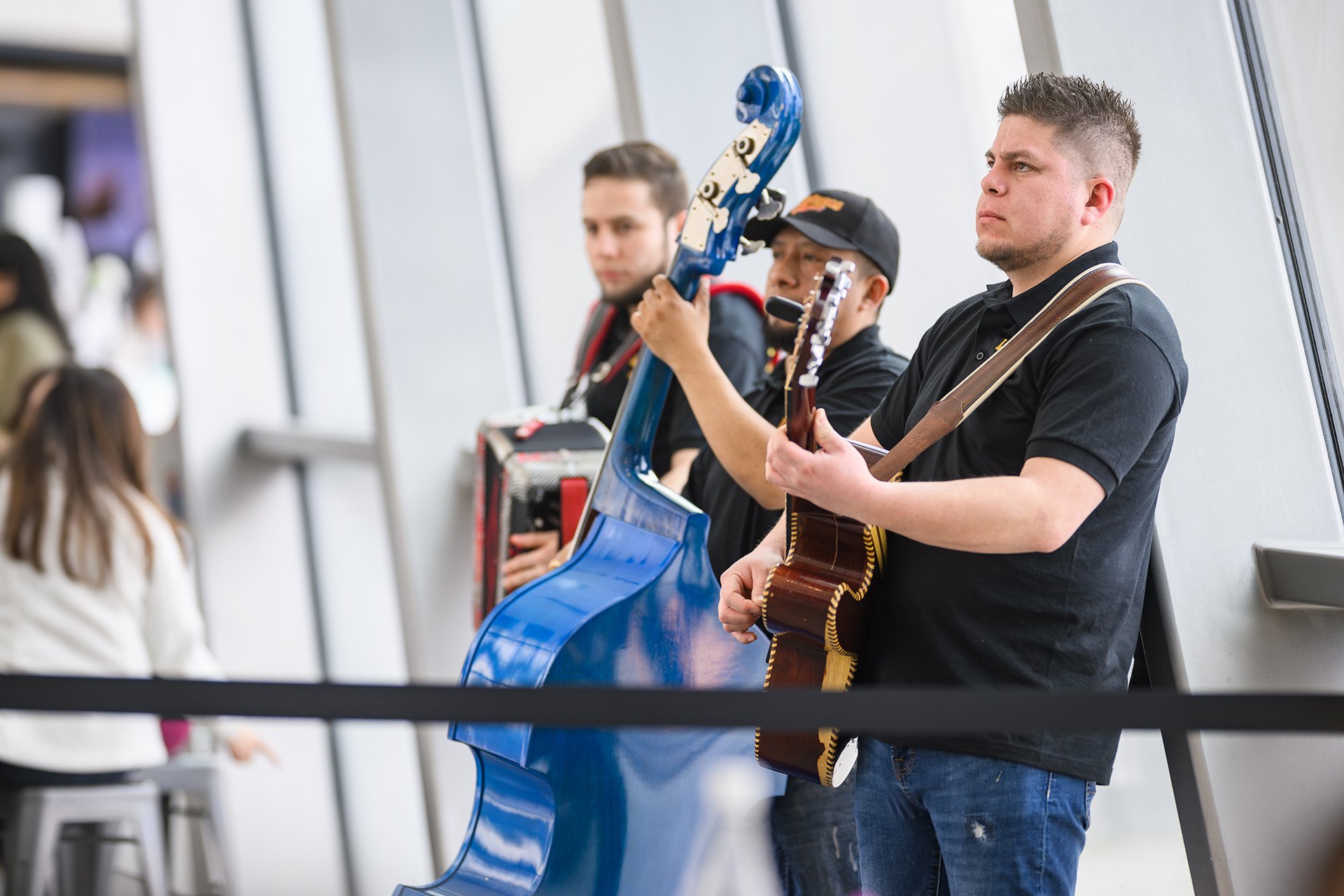 Close up of the musicians