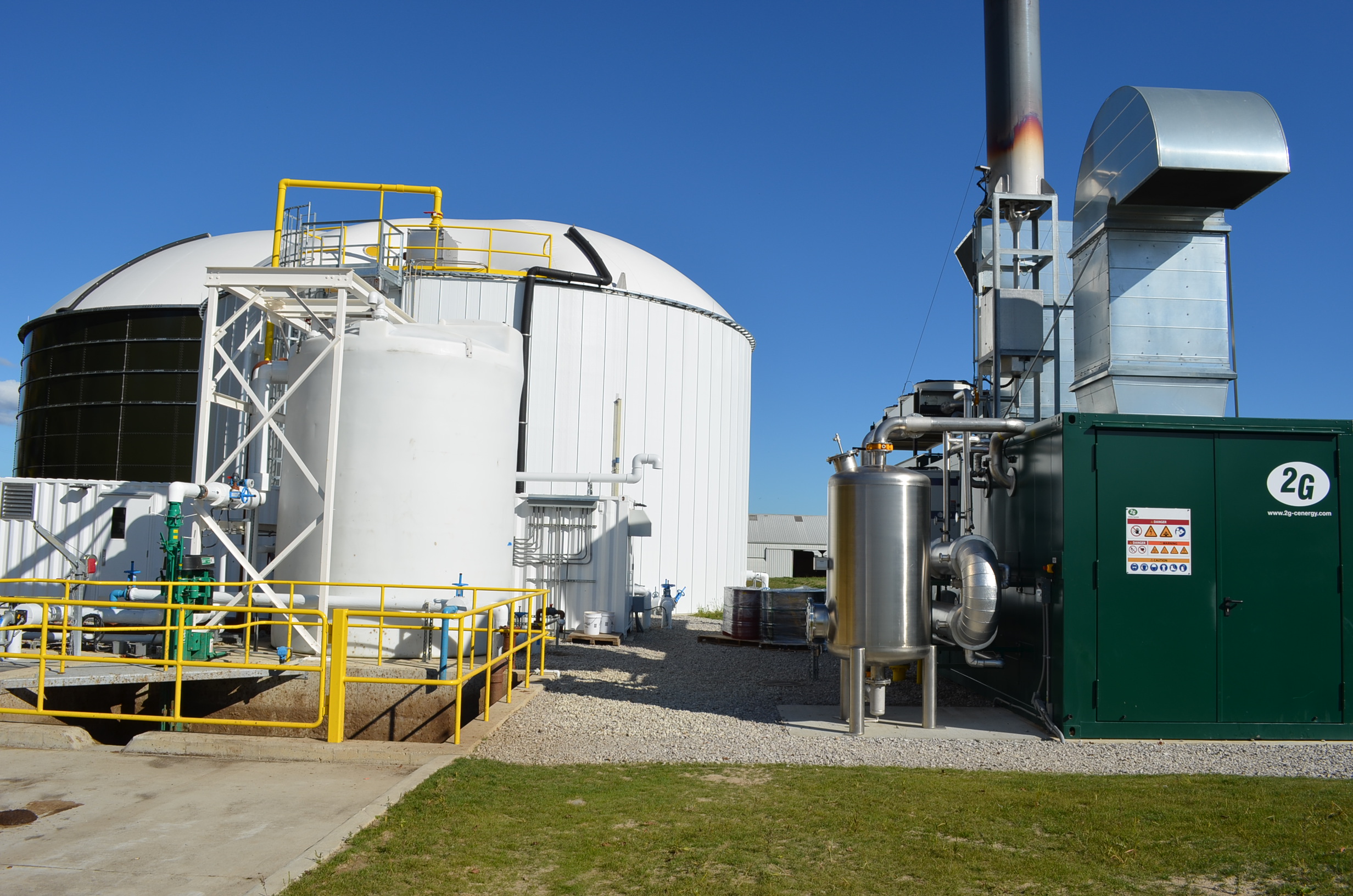 The full-scale anaerobic digestion facility on MSU's South Campus. (Photo Credit: Wei Liao)