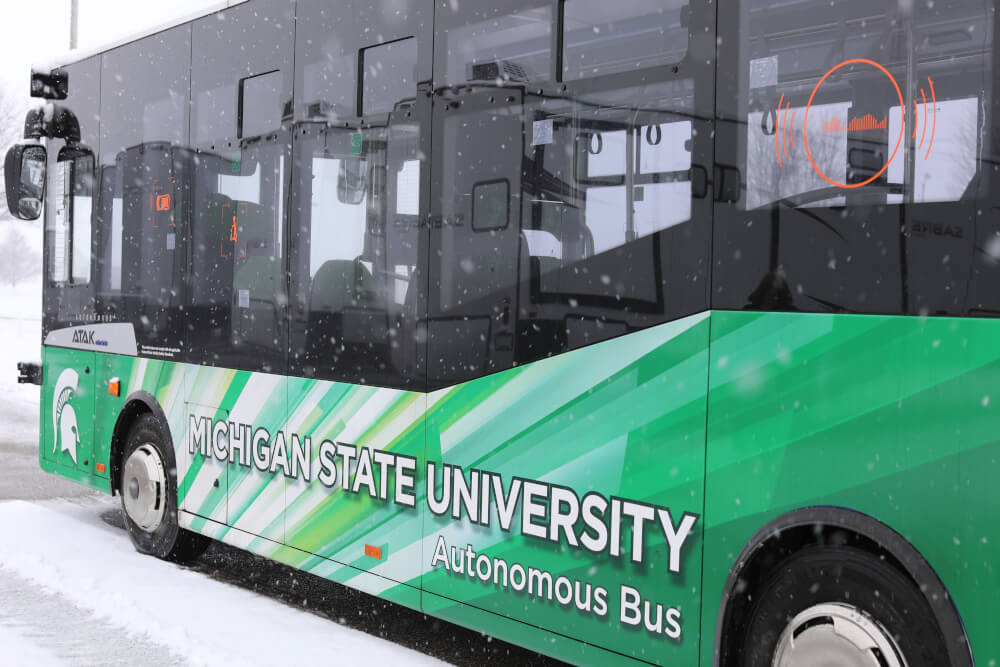 Side of the MSU autonomous bus