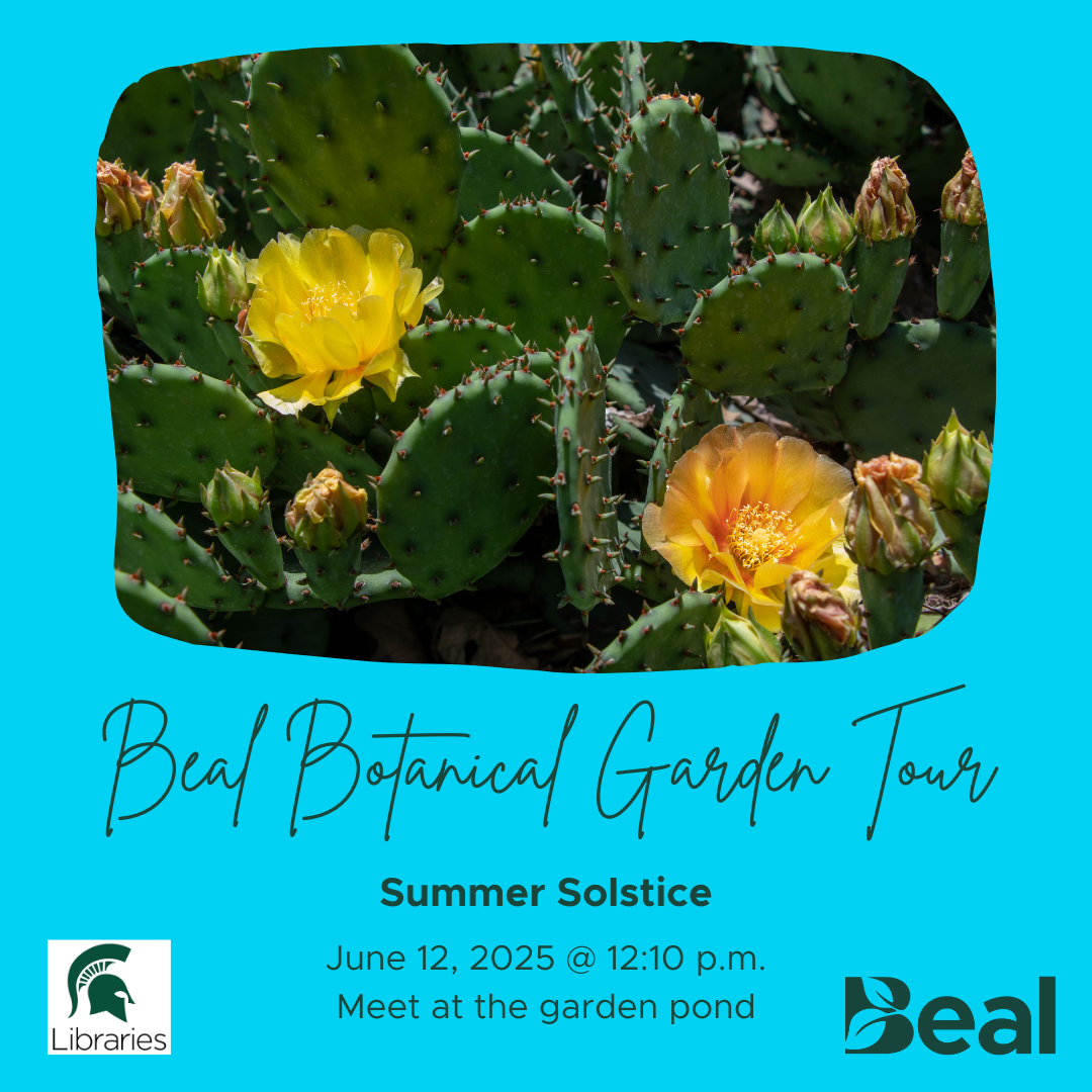 promotional graphic featuring a photo of prickly pear cactus with flowers