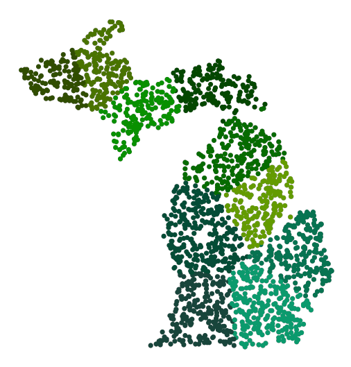 Scatter plot of Michigan