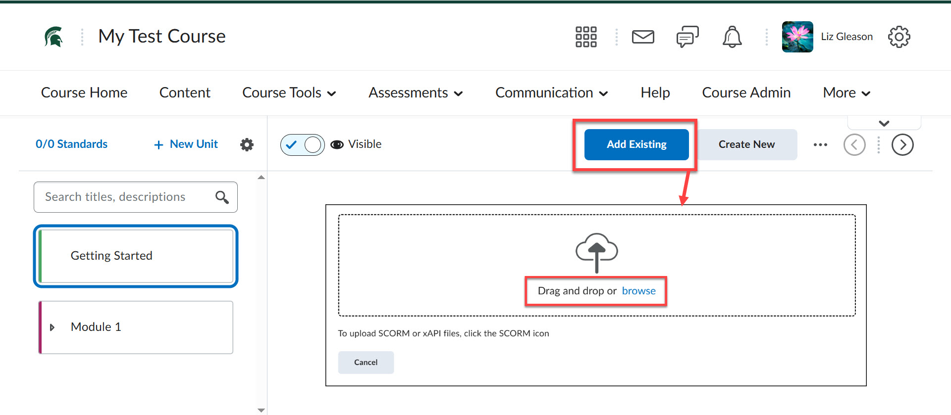 NCE add existing