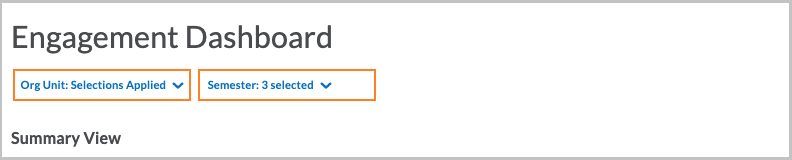 engagement dashboard filter