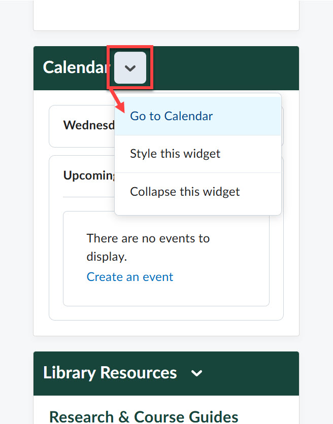 go to calendar