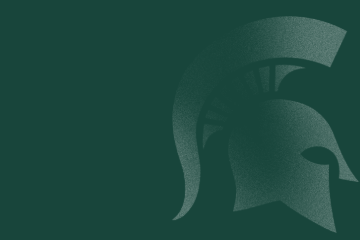 A green background featuring a Spartan helmet logo.