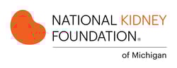 National Kidney Foundation of Michigan with orange kidney shape 
