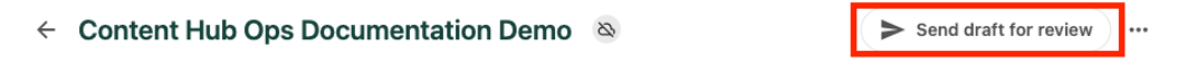 The “Send draft for review” button is outlined in red.