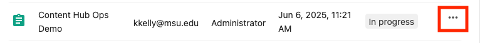 The Elipses icon on the Work page list