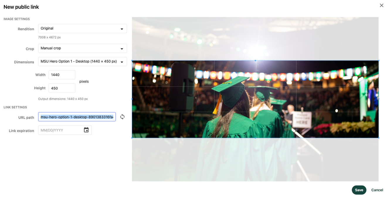 The URL path is highlighted showing how the applied preset name has been added as a prefix to the URL path.