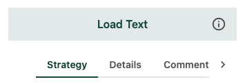 The Strategy, Details and Comment tabs appear below the status indicator, which reads 