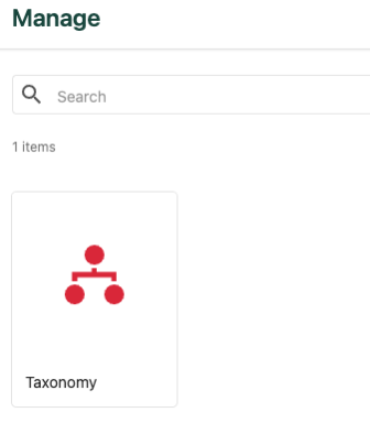 The taxonomy tile in the Content Hub administration panel
