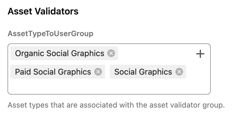 Asset Type and User Group mapping
