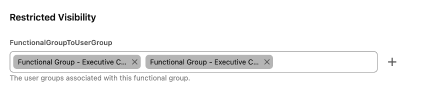 Assigned functional user groups mapping