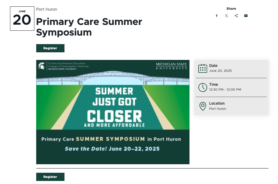 A screenshot of an event details page showing the 