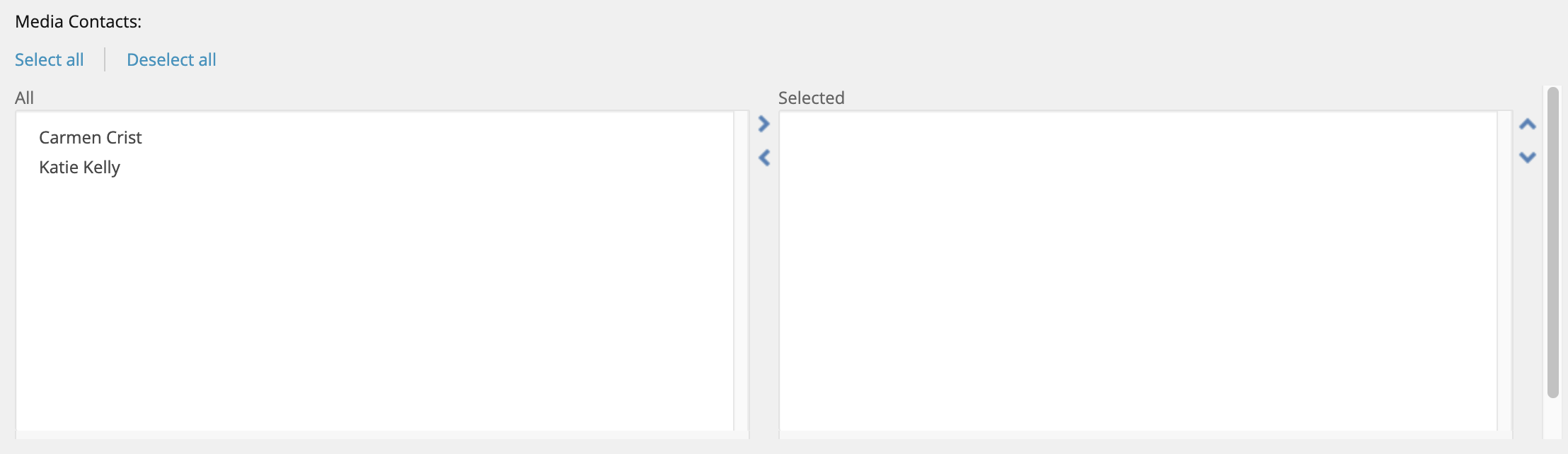 A screenshot of the Authors panel showing 